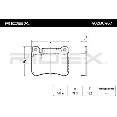 Bremsbeläge Satz RIDEX 402B0467 402B0467 - foto 6