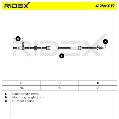 ABS Sensor RIDEX 412W0117 412W0117 - foto 4