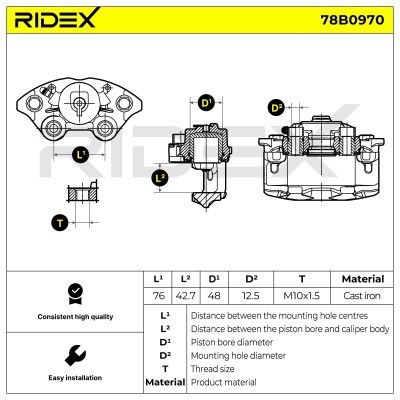 Bremssattel RIDEX 78B0970 78B0970 - foto 7