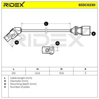 Impulsgeber, Kurbelwelle RIDEX 833C0230 833C0230 - foto 6