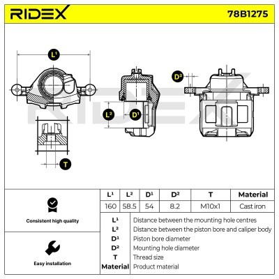 Bremssattel RIDEX 78B1275 78B1275 - foto 6