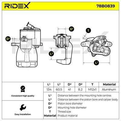 Bremssattel RIDEX 78B0839 78B0839 - foto 7