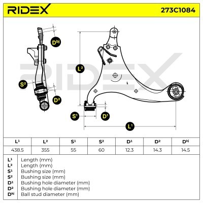 Querlenker RIDEX 273C1084 273C1084 - foto 6