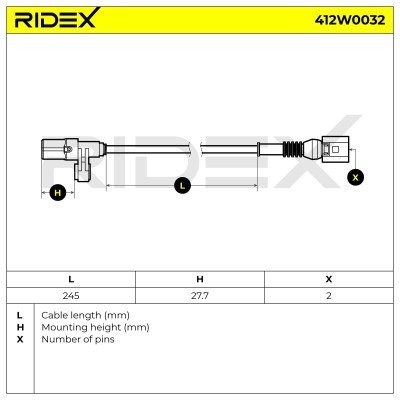 ABS Sensor RIDEX 412W0032 412W0032 - foto 6