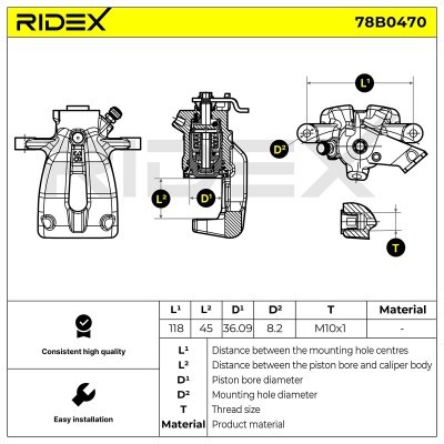 Bremssattel RIDEX 78B0470 78B0470 - foto 7