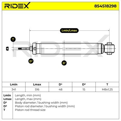 Stoßdämpfer RIDEX 854S18298 854S18298 - foto 8