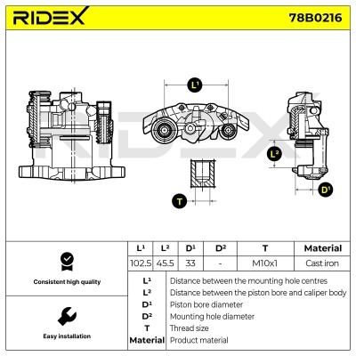 Bremssattel RIDEX 78B0216 78B0216 - foto 5