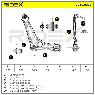 Querlenker RIDEX 273C1686 273C1686 - foto 7