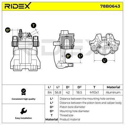 Bremssattel RIDEX 78B0643 78B0643 - foto 5