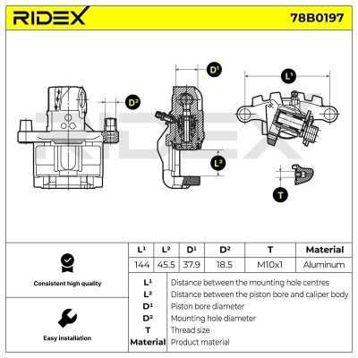 Bremssattel RIDEX 78B0197 78B0197 - foto 4