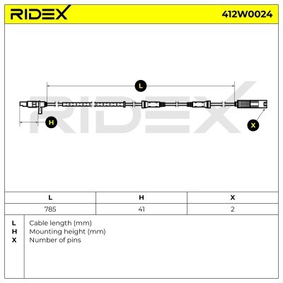 ABS Sensor RIDEX 412W0024 412W0024 - foto 6