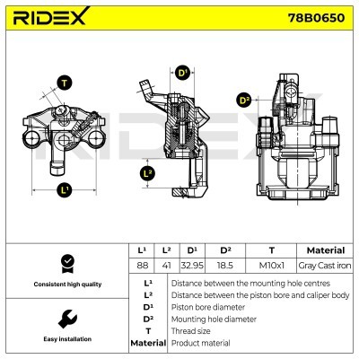 Bremssattel RIDEX 78B0650 78B0650 - foto 6