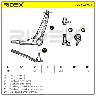 Querlenker RIDEX 273C1704 273C1704 - foto 8