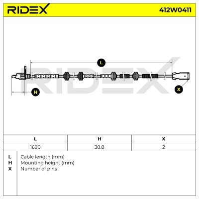 ABS Sensor RIDEX 412W0411 412W0411 - foto 6
