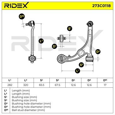 Querlenker RIDEX 273C0118 273C0118 - foto 5