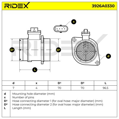 Luftmassenmesser RIDEX 3926A0330 3926A0330 - foto 6