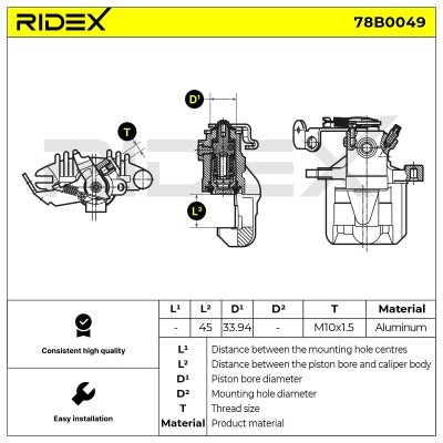 Bremssattel RIDEX 78B0049 78B0049 - foto 5