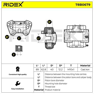 Bremssattel RIDEX 78B0679 78B0679 - foto 6