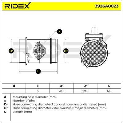 Luftmassenmesser RIDEX 3926A0023 3926A0023 - foto 6