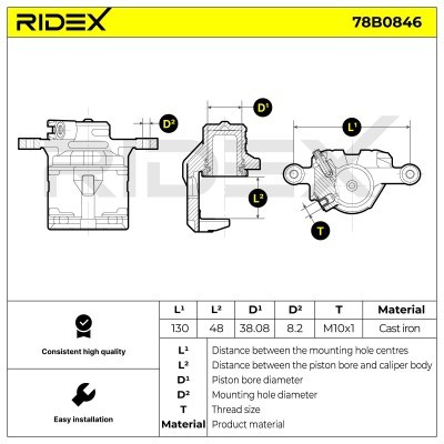 Bremssattel RIDEX 78B0846 78B0846 - foto 6