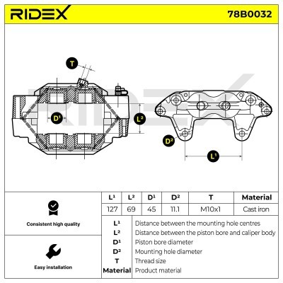 Bremssattel RIDEX 78B0032 78B0032 - foto 4