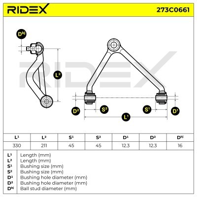 Querlenker RIDEX 273C0661 273C0661 - foto 6