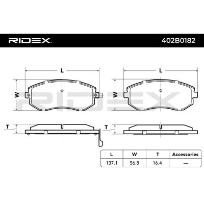 Bremsbeläge Satz RIDEX 402B0182 402B0182 - foto 5