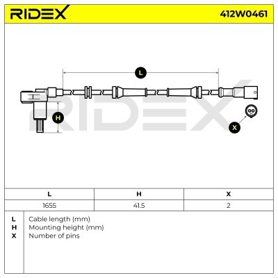 ABS Sensor RIDEX 412W0461 412W0461 - foto 6