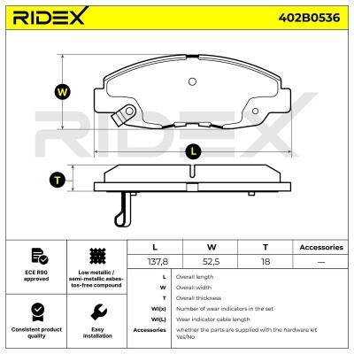 Bremsbeläge Satz RIDEX 402B0536 402B0536 - foto 5