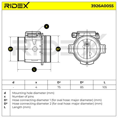 Luftmassenmesser RIDEX 3926A0055 3926A0055 - foto 6