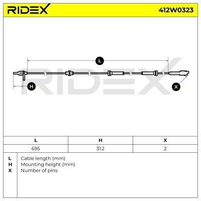ABS Sensor RIDEX 412W0323 412W0323 - foto 7