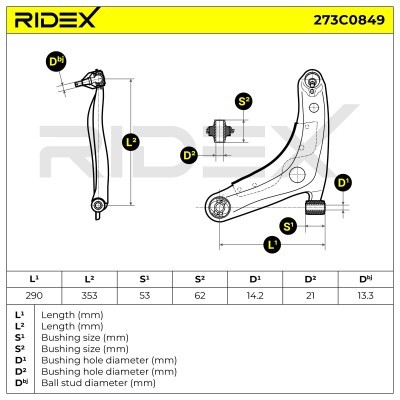 Querlenker RIDEX 273C0849 273C0849 - foto 5