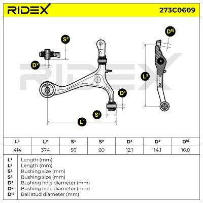 Querlenker RIDEX 273C0609 273C0609 - foto 3