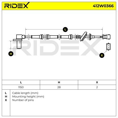 ABS Sensor RIDEX 412W0366 412W0366 - foto 6