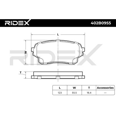 Bremsbeläge Satz RIDEX 402B0955 402B0955 - foto 4