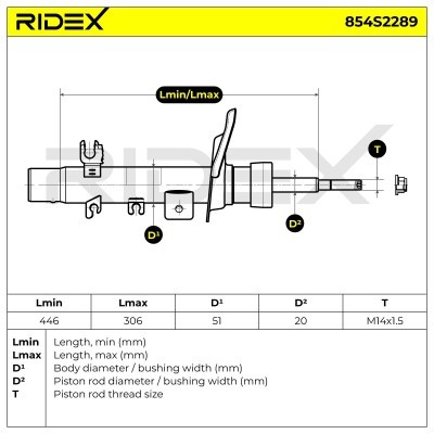 Stoßdämpfer RIDEX 854S2289 854S2289 - foto 8