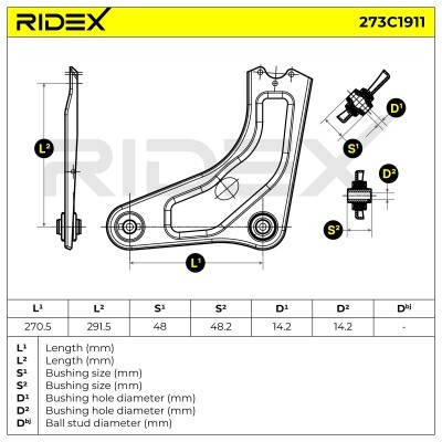 Querlenker RIDEX 273C1911 273C1911 - foto 6