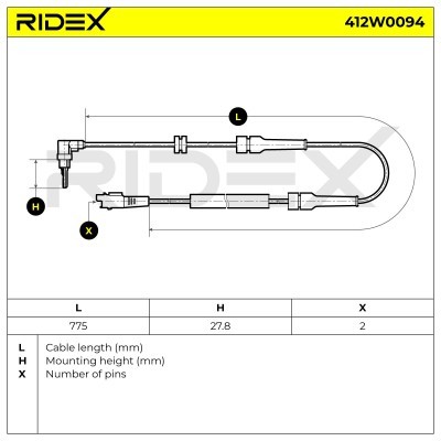 ABS Sensor RIDEX 412W0094 412W0094 - foto 6