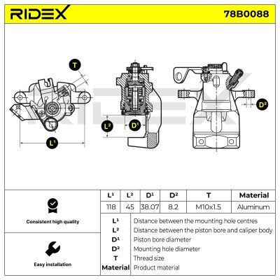 Bremssattel RIDEX 78B0088 78B0088 - foto 5