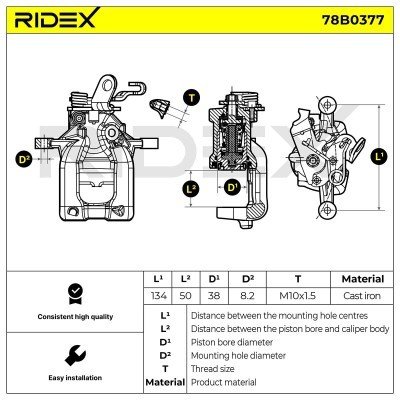 Bremssattel RIDEX 78B0377 78B0377 - foto 5