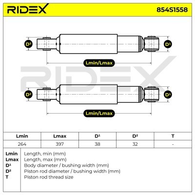 Stoßdämpfer RIDEX 854S1558 854S1558 - foto 5