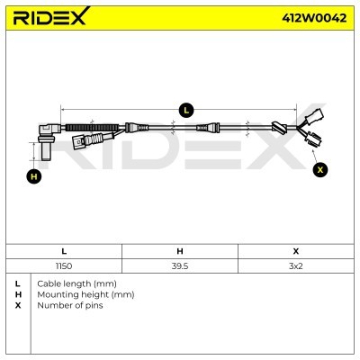 ABS Sensor RIDEX 412W0042 412W0042 - foto 6