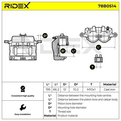Bremssattel RIDEX 78B0514 78B0514 - foto 7