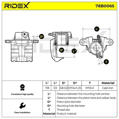 Bremssattel RIDEX 78B0065 78B0065 - foto 5