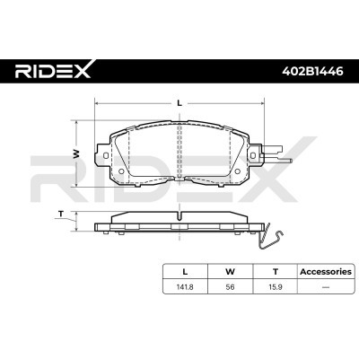 Bremsbeläge Satz RIDEX 402B1446 402B1446 - foto 6
