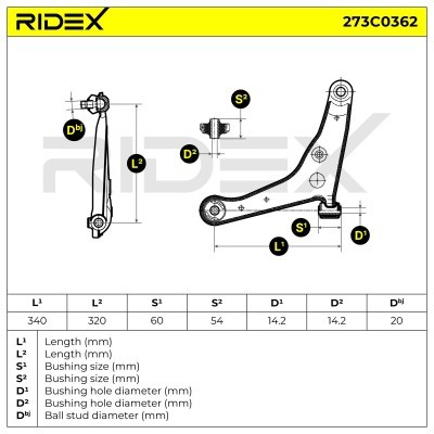 Querlenker RIDEX 273C0362 273C0362 - foto 4