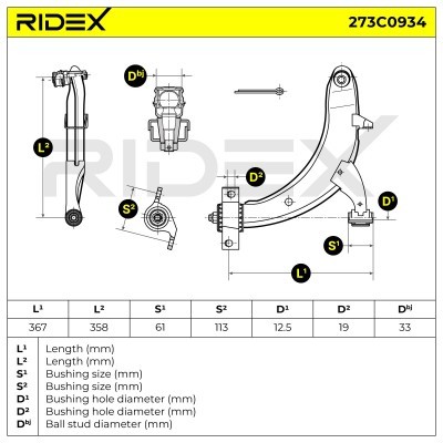 Querlenker RIDEX 273C0934 273C0934 - foto 7