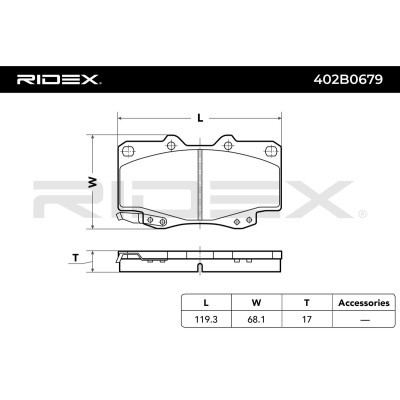 Bremsbeläge Satz RIDEX 402B0679 402B0679 - foto 4