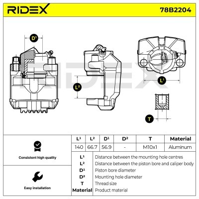 Bremssattel RIDEX 78B2204 78B2204 - foto 6