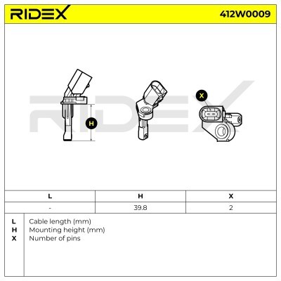 ABS Sensor RIDEX 412W0009 412W0009 - foto 5
